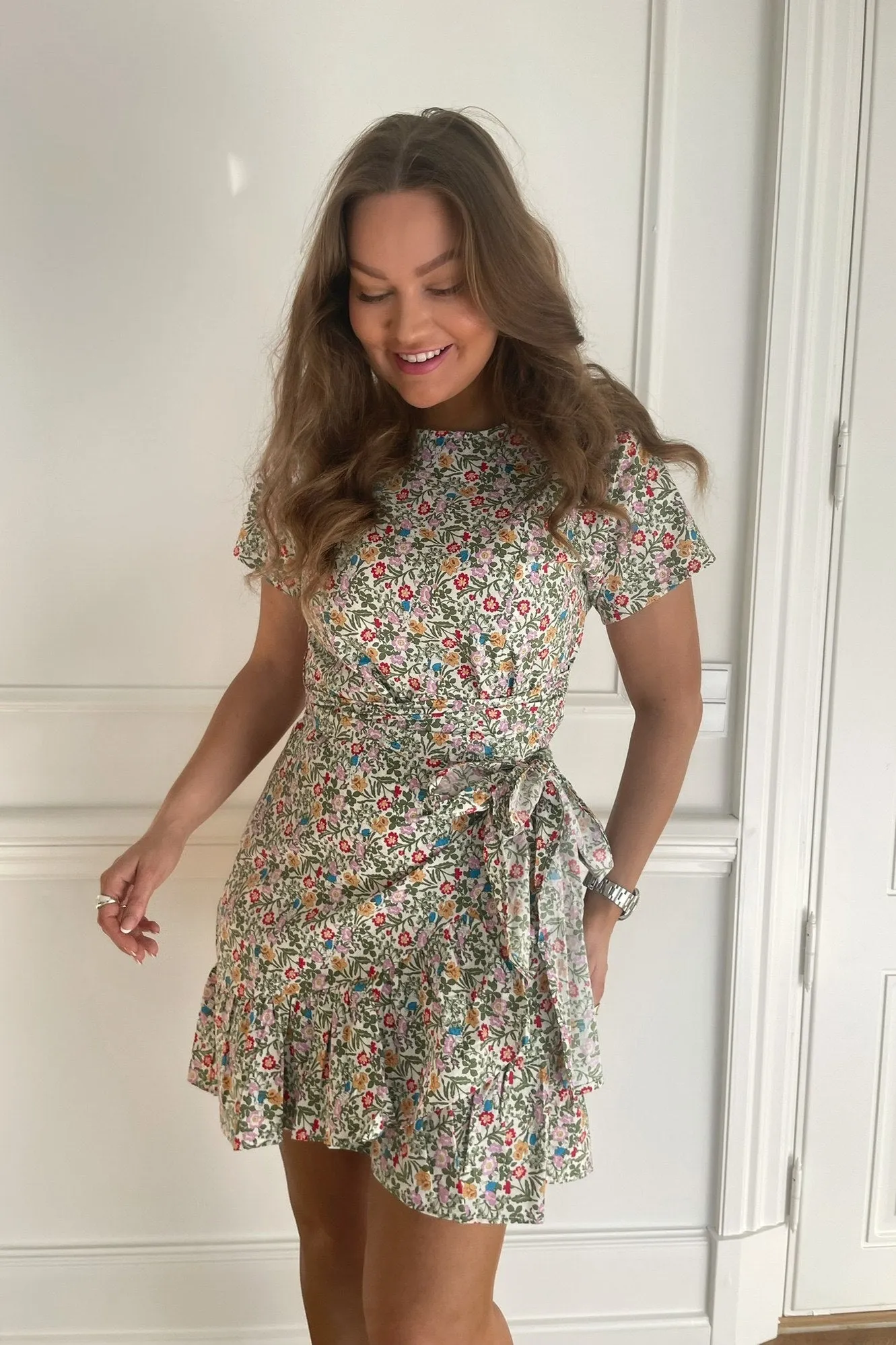 AgnesIC Kjole - Grøn Blomsterprint