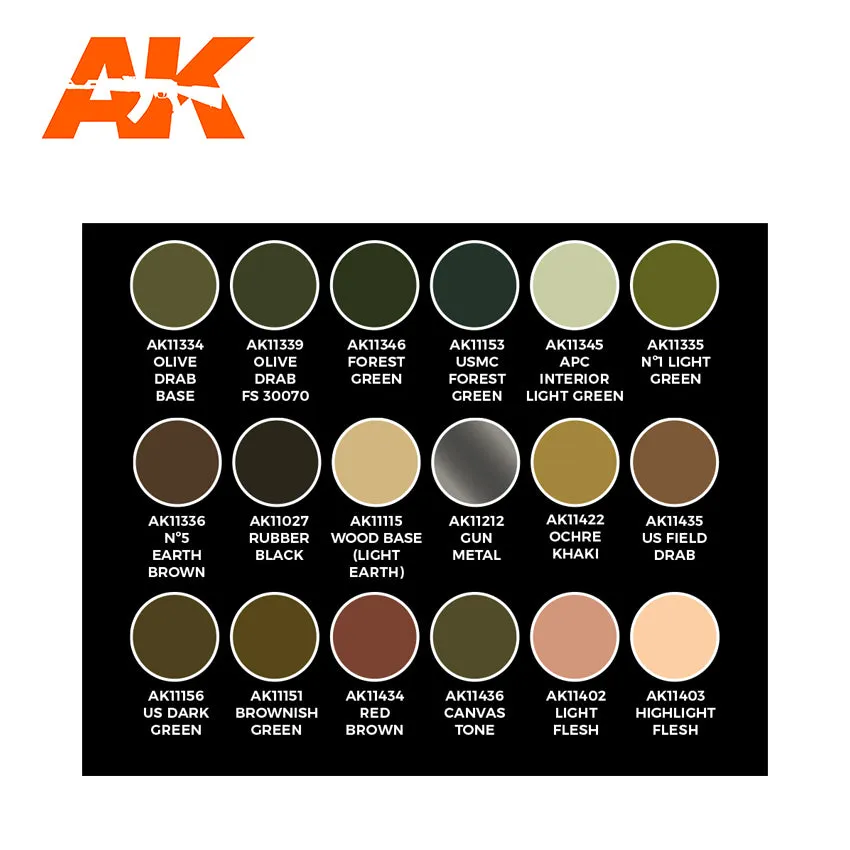 AK Interactive Adam Wilder Signature Set 18 Colors