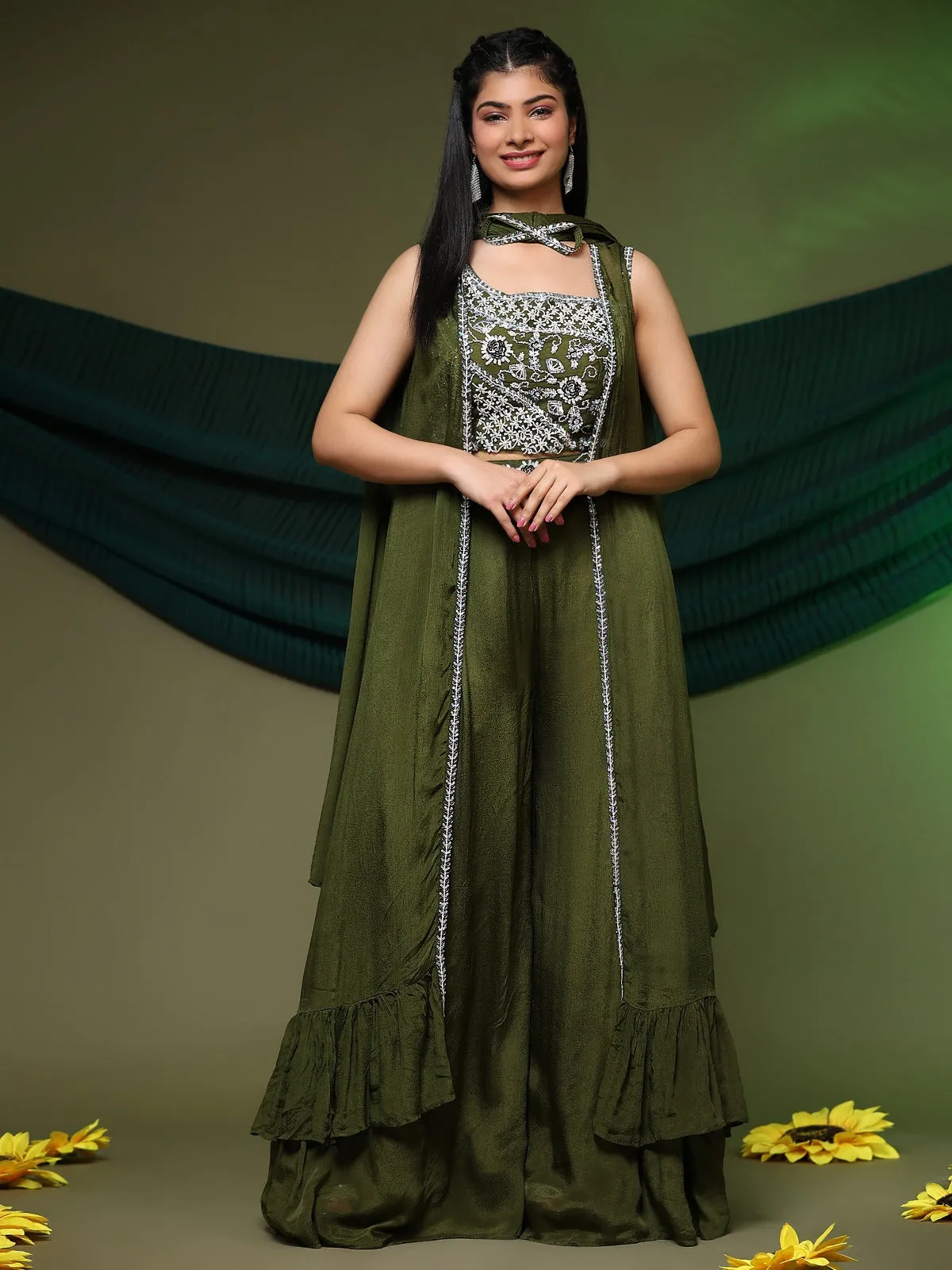 Beautiful Designer Indo Western Readymade Crop Top