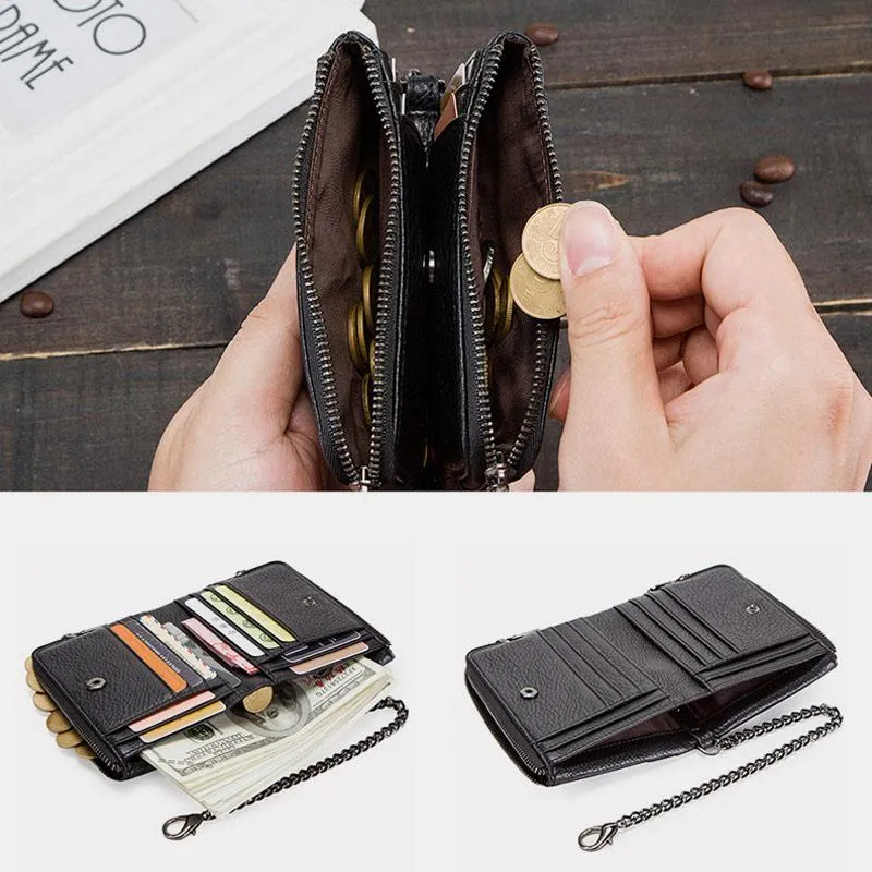Casual RFID Multifunctional Wallet With Chain