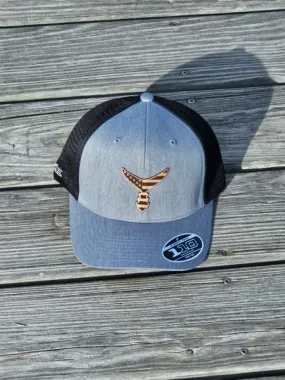 CHASING TAIL SNAP BACK HAT HEATHER GRAY/BLACK W/AMERICAN GEL