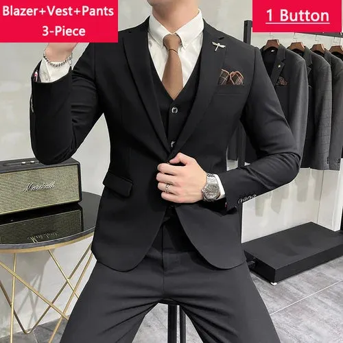 Fashion Solid Color business office Suit