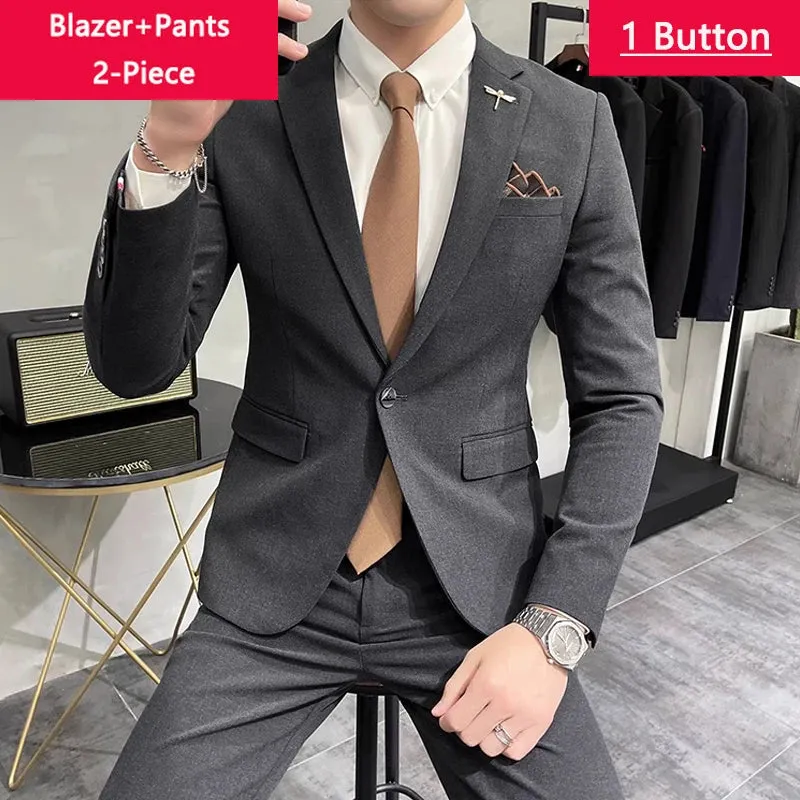 Fashion Solid Color business office Suit