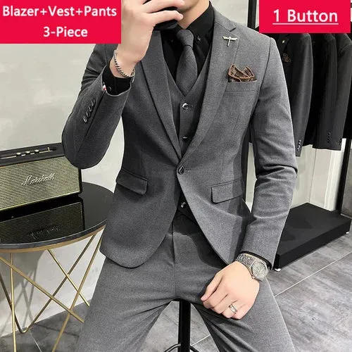 Fashion Solid Color business office Suit