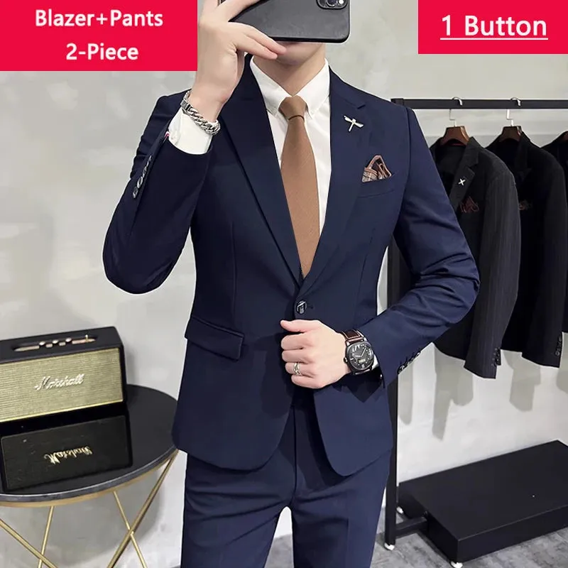 Fashion Solid Color business office Suit