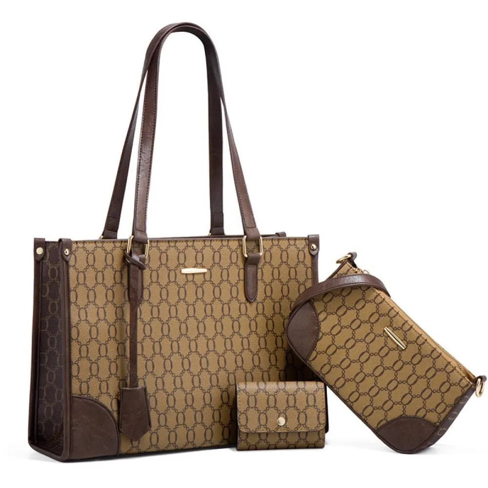 Fashion Three Piece Set Mother Bag Handheld Women's Bag One Shoulder Diagonal Straddle Bag Large Capacity