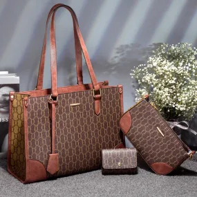 Fashion Three Piece Set Mother Bag Handheld Women's Bag One Shoulder Diagonal Straddle Bag Large Capacity