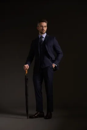 Futako Navy Chalk Stripe Suit