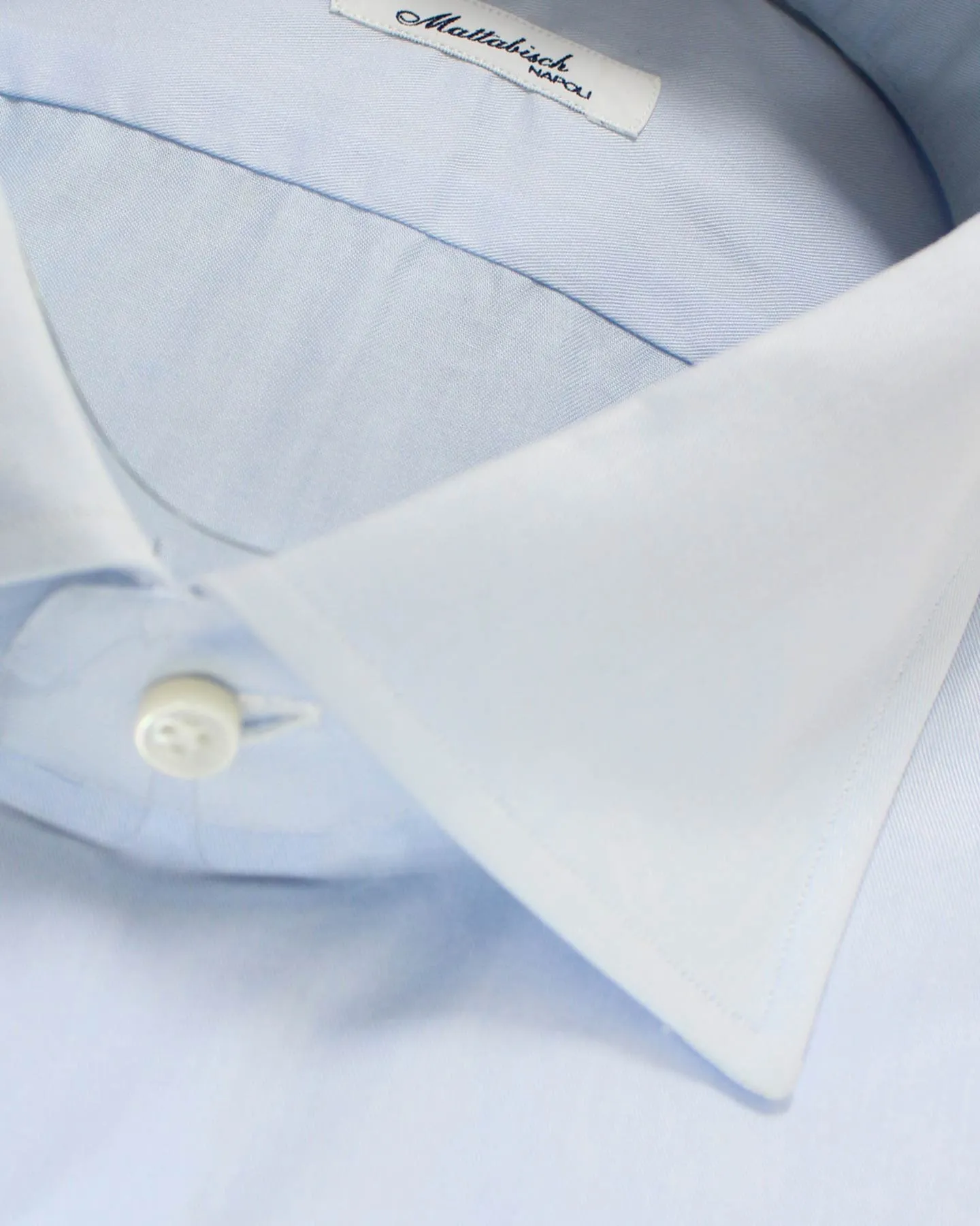 Mattabisch Dress Shirt Solid Blue - Sartorial 39 - 15 1/2