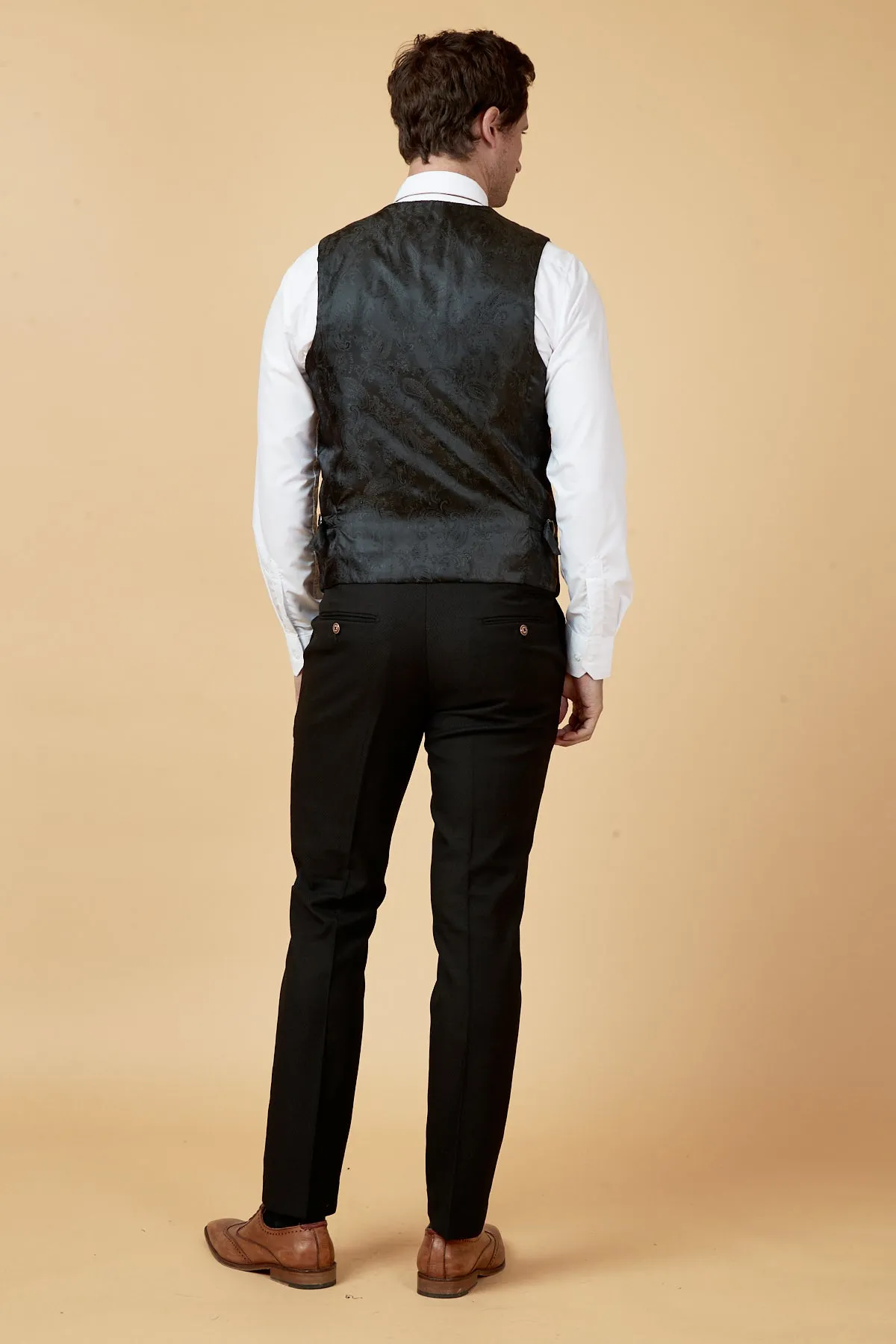 MAX - Black Single Breasted Waistcoat