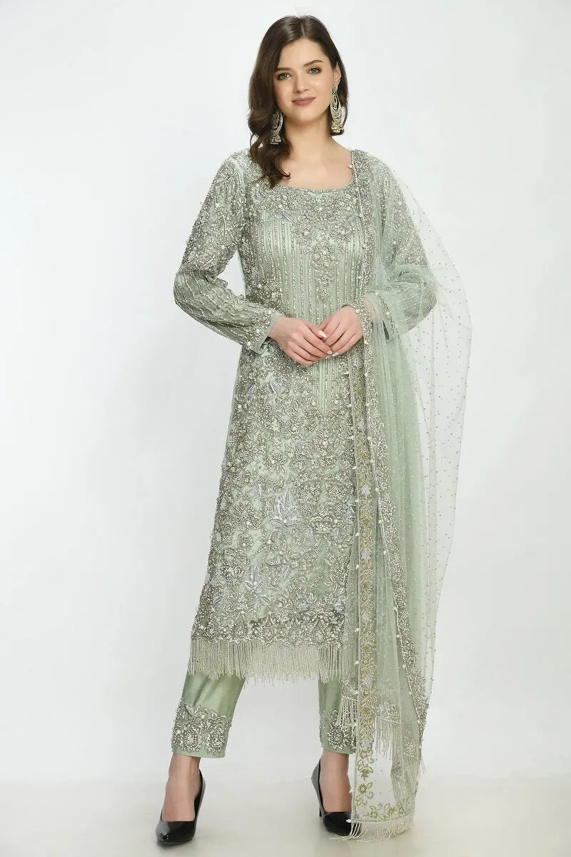 Mint Green Kameez Trouser