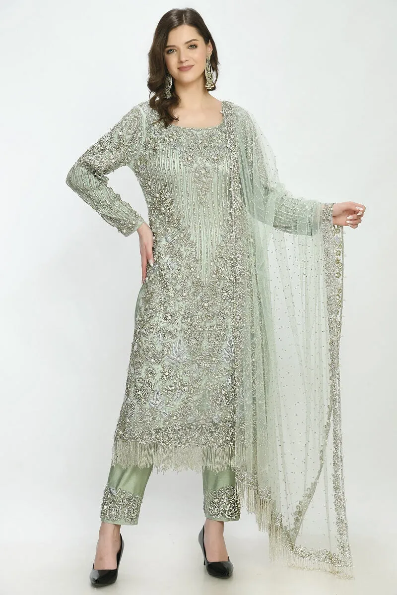 Mint Green Kameez Trouser