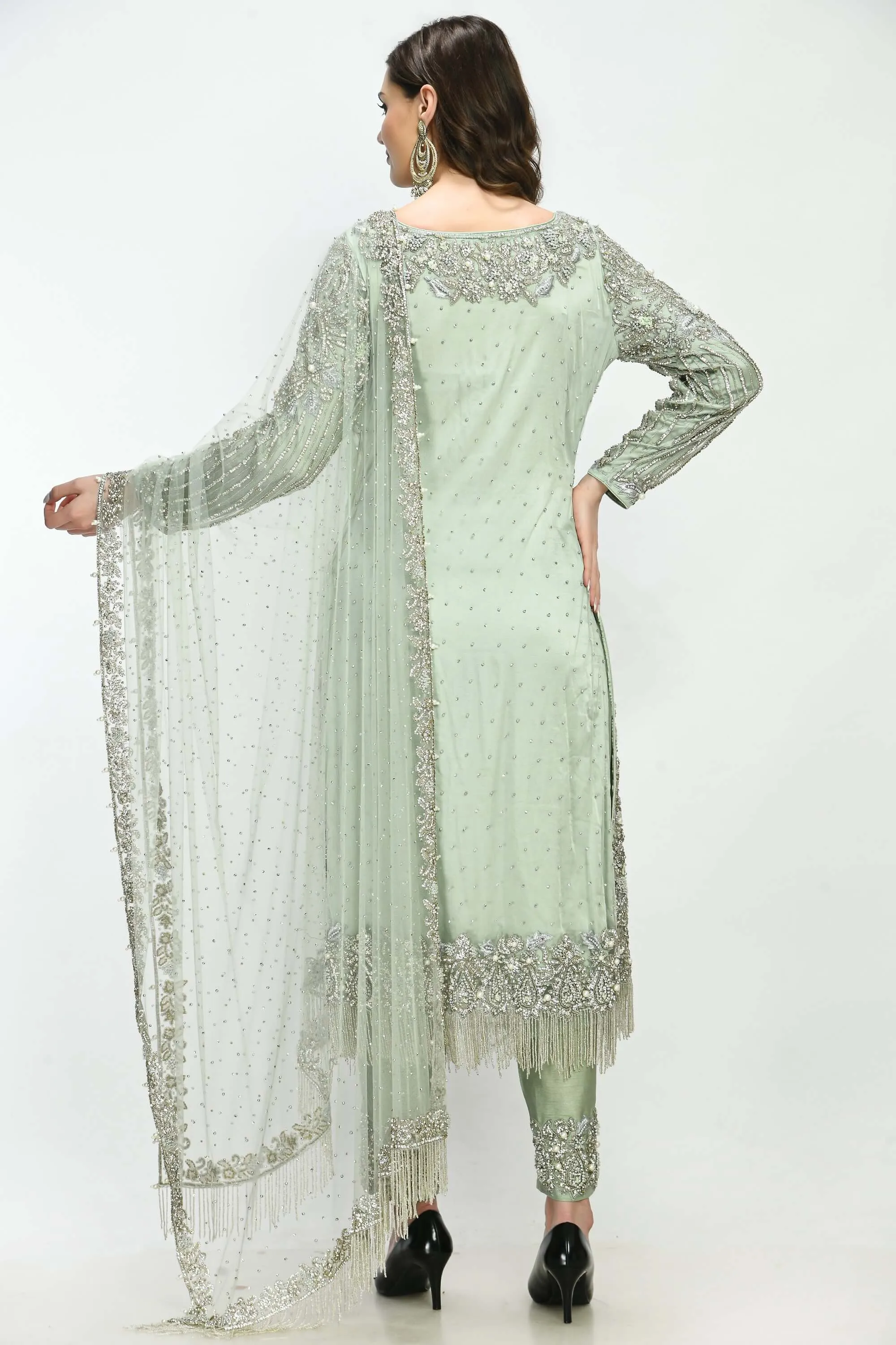 Mint Green Kameez Trouser