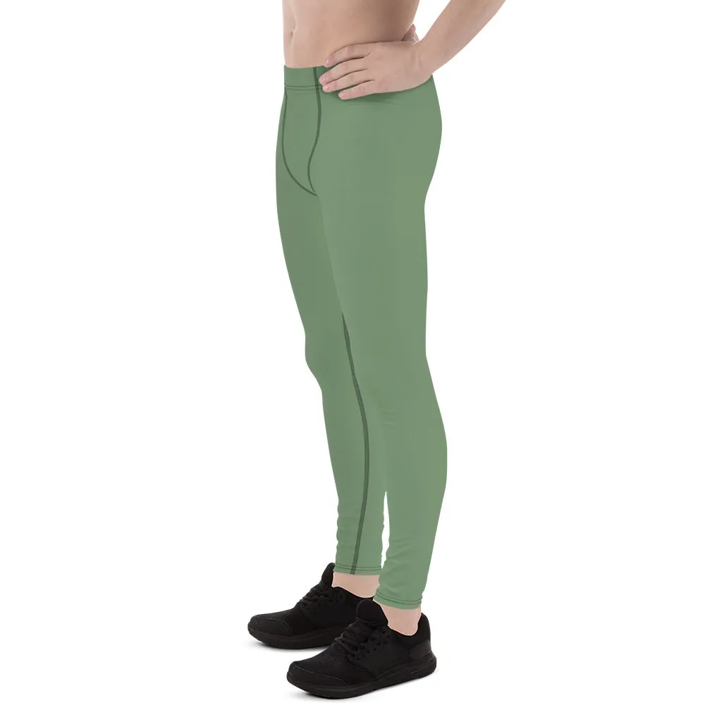 USA Flag (gray on olive) - Men's Leggings
