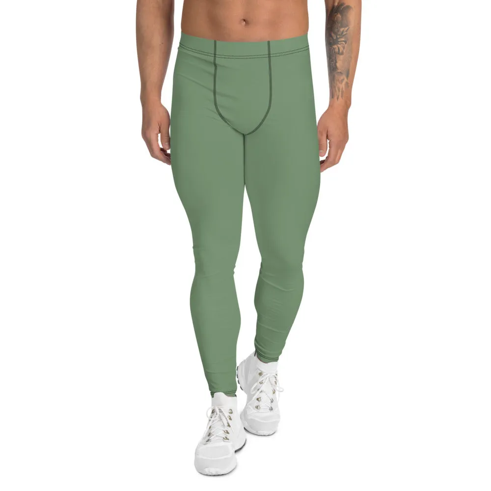 USA Flag (gray on olive) - Men's Leggings