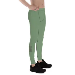 USA Flag (gray on olive) - Men's Leggings